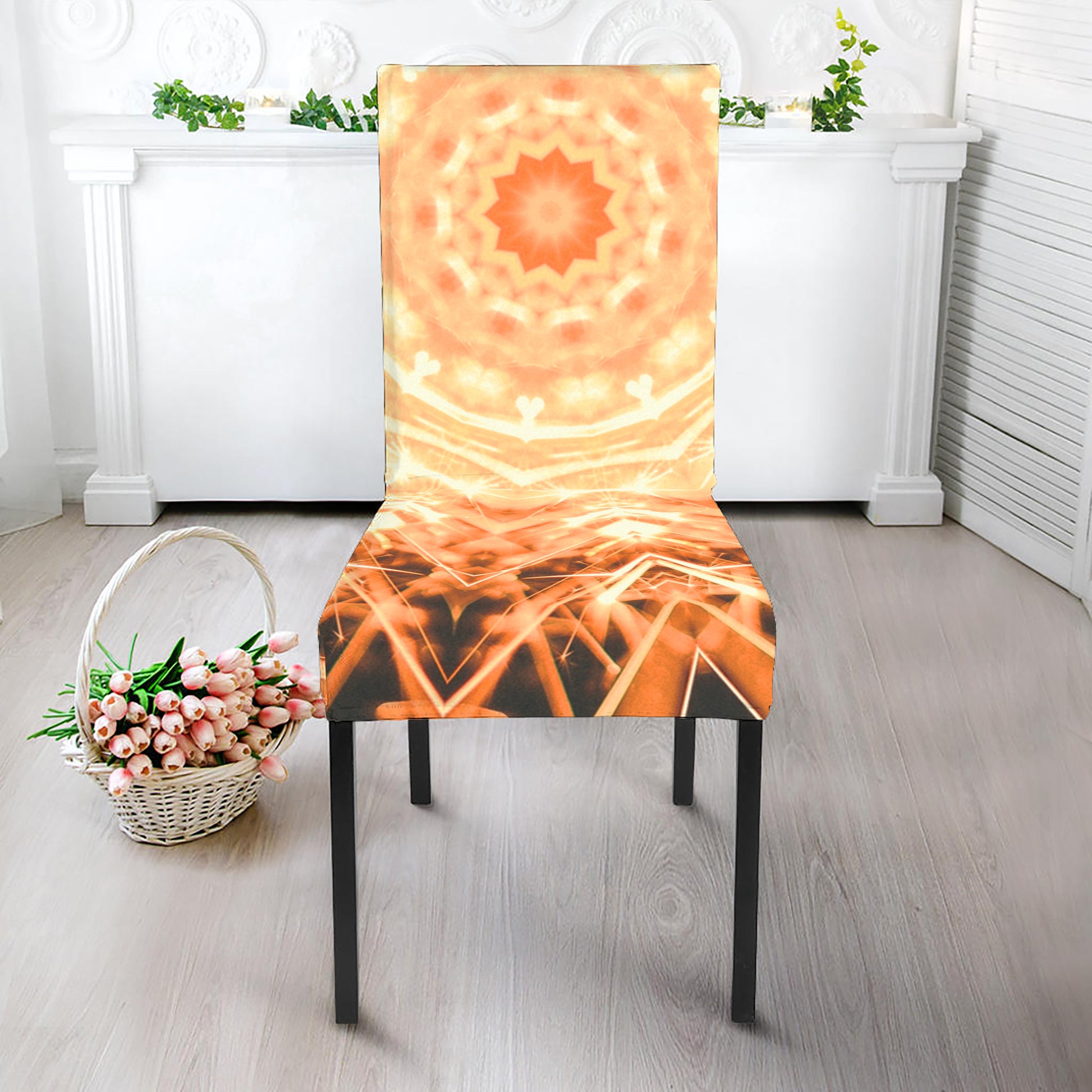 Shining Kaleidoscope Print Dining Chair Slipcover