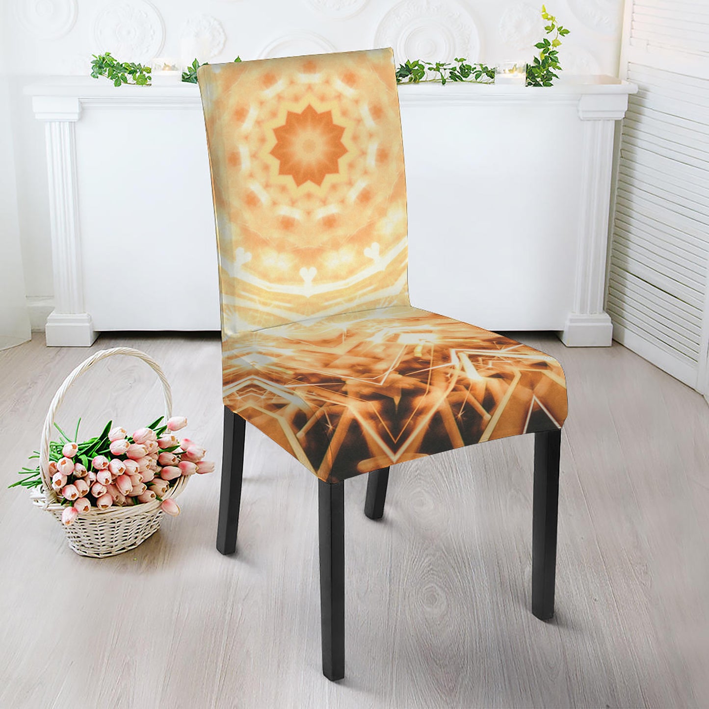 Shining Kaleidoscope Print Dining Chair Slipcover