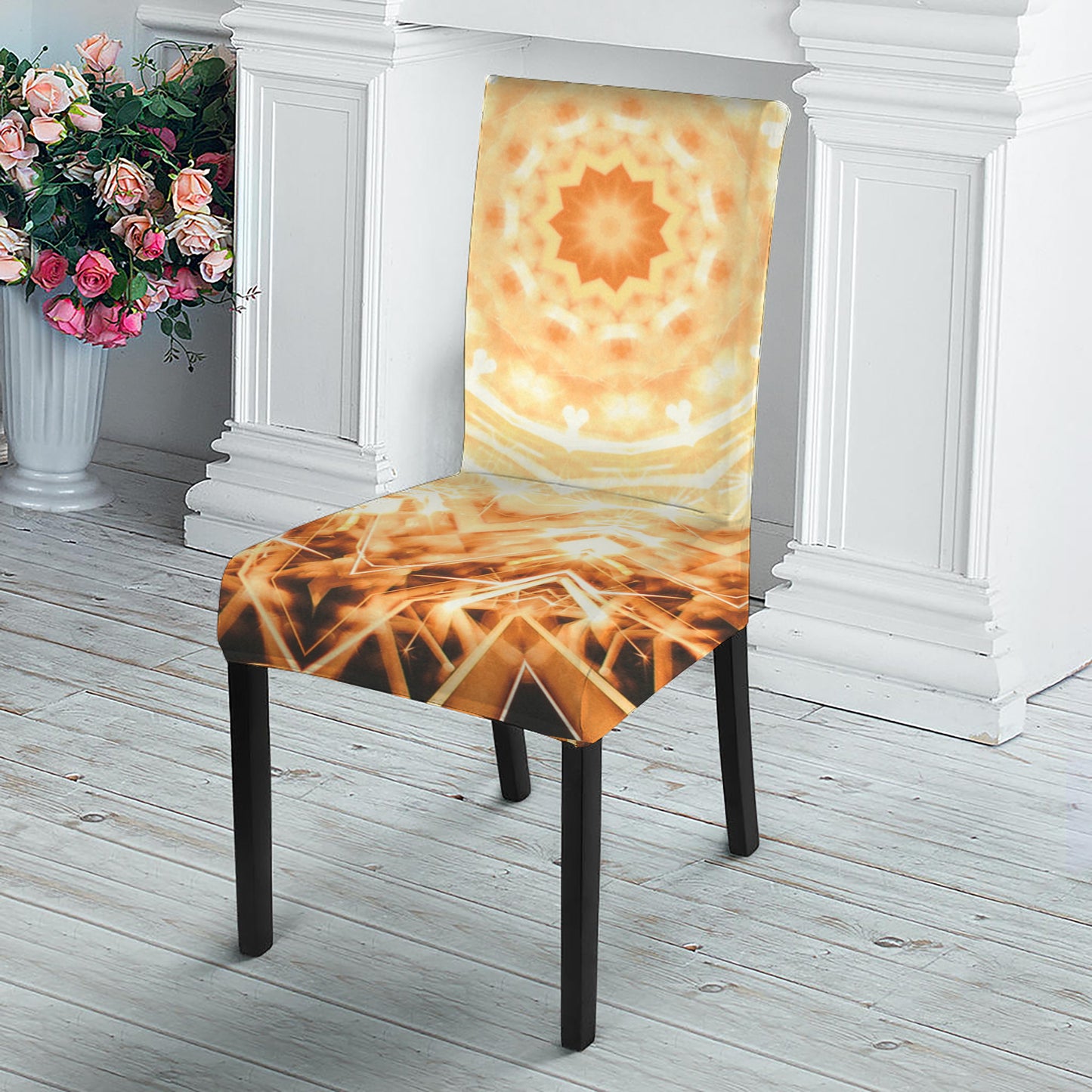 Shining Kaleidoscope Print Dining Chair Slipcover