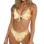 Shining Kaleidoscope Print Front Bow Tie Bikini