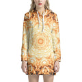 Shining Kaleidoscope Print Pullover Hoodie Dress