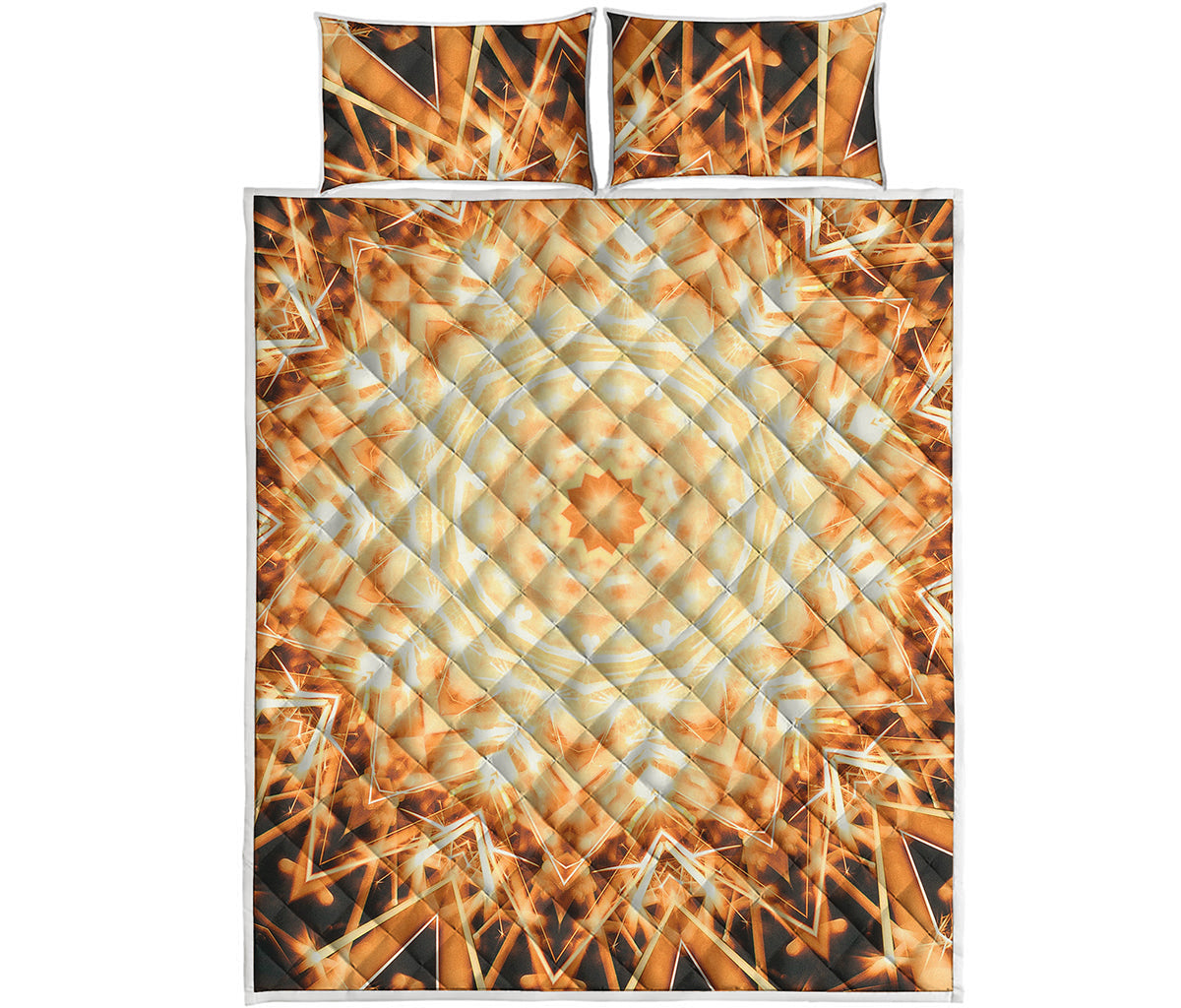 Shining Kaleidoscope Print Quilt Bed Set