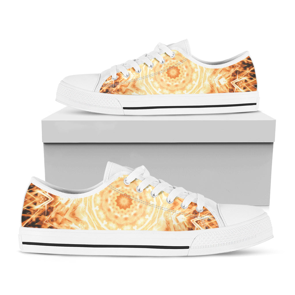 Shining Kaleidoscope Print White Low Top Shoes
