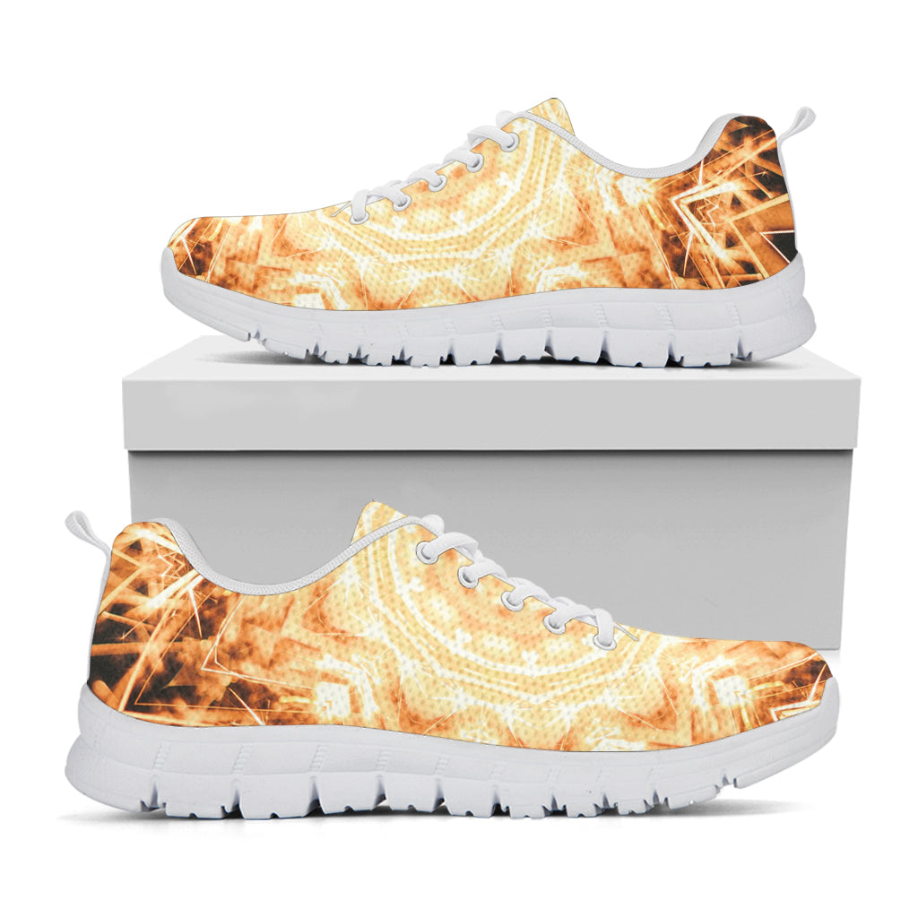 Shining Kaleidoscope Print White Sneakers