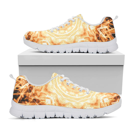 Shining Kaleidoscope Print White Sneakers