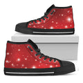 Shiny Sparkle Print Black High Top Sneakers