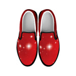 Shiny Sparkle Print Black Slip On Shoes