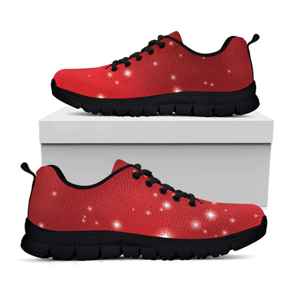 Shiny Sparkle Print Black Sneakers