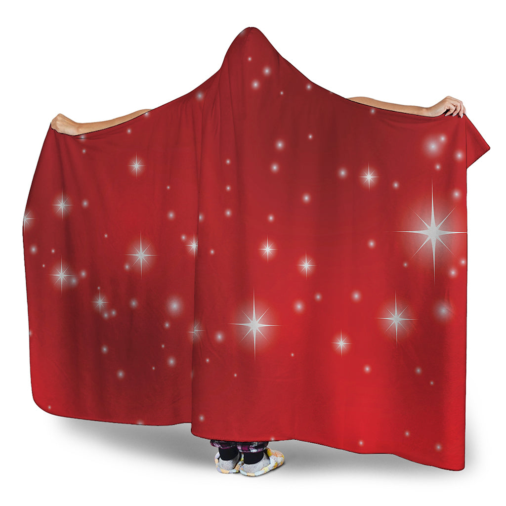 Shiny Sparkle Print Hooded Blanket