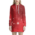 Shiny Sparkle Print Pullover Hoodie Dress