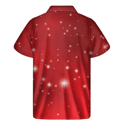 Shiny Sparkle Print Men's Short Sleeve Shirt