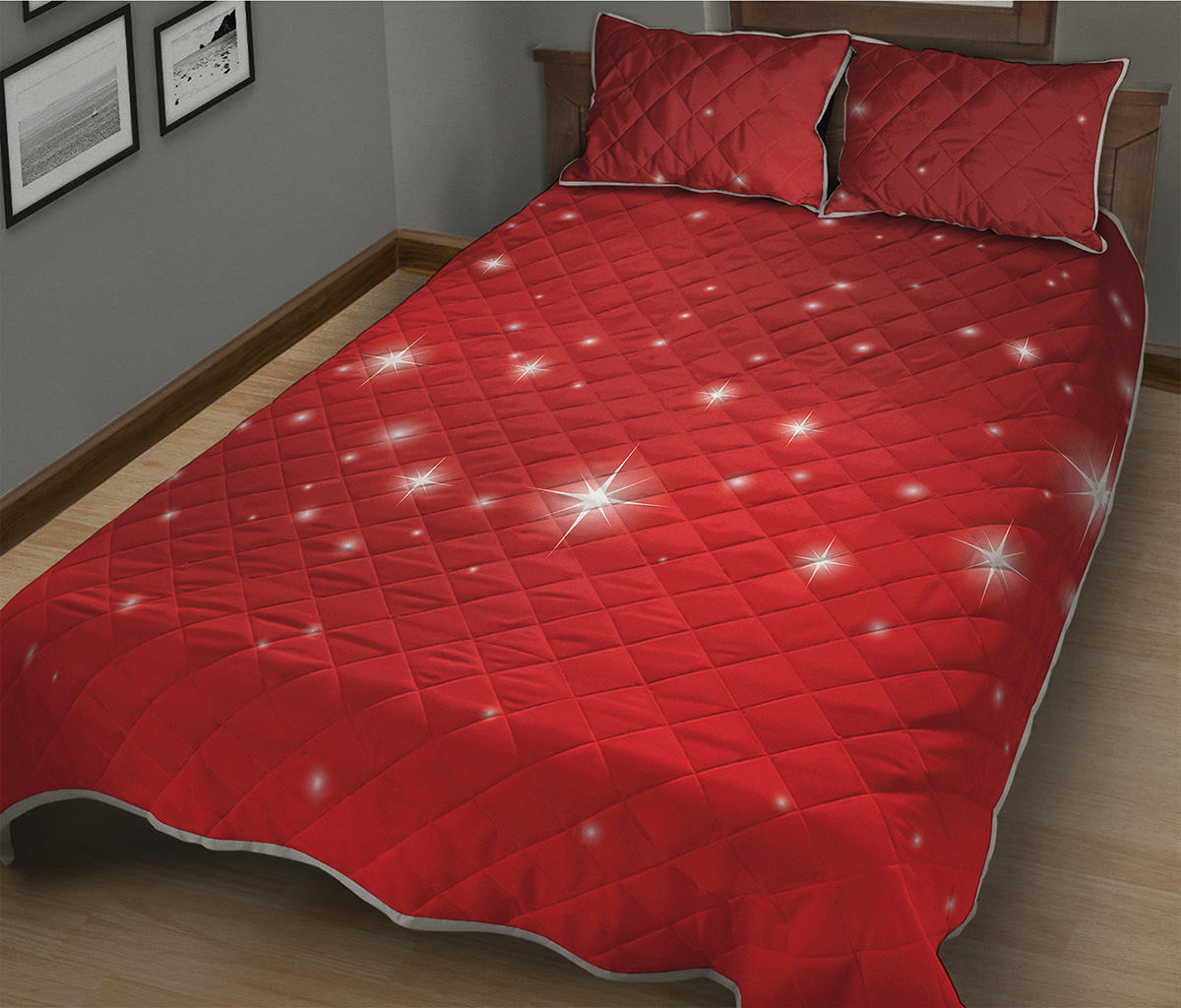 Shiny Sparkle Print Quilt Bed Set