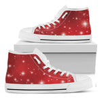 Shiny Sparkle Print White High Top Shoes