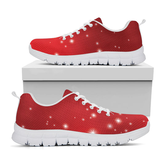Shiny Sparkle Print White Sneakers
