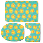 Shiny Sun Pattern Print 3 Piece Bath Mat Set
