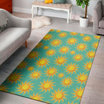 Shiny Sun Pattern Print Area Rug