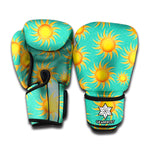 Shiny Sun Pattern Print Boxing Gloves