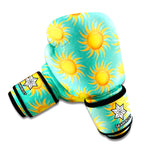 Shiny Sun Pattern Print Boxing Gloves