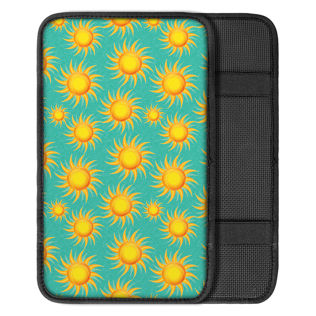 Shiny Sun Pattern Print Car Center Console Cover