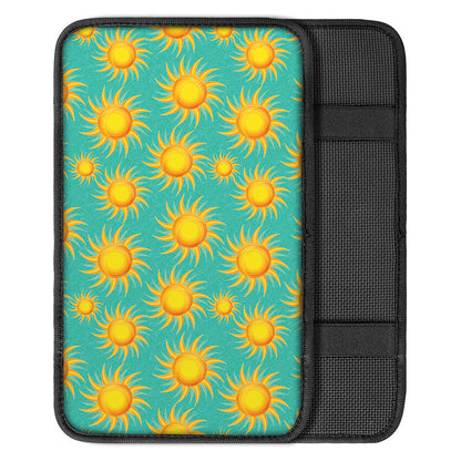Shiny Sun Pattern Print Car Center Console Cover