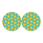 Shiny Sun Pattern Print Car Coasters