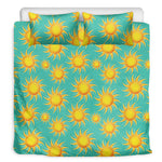 Shiny Sun Pattern Print Duvet Cover Bedding Set