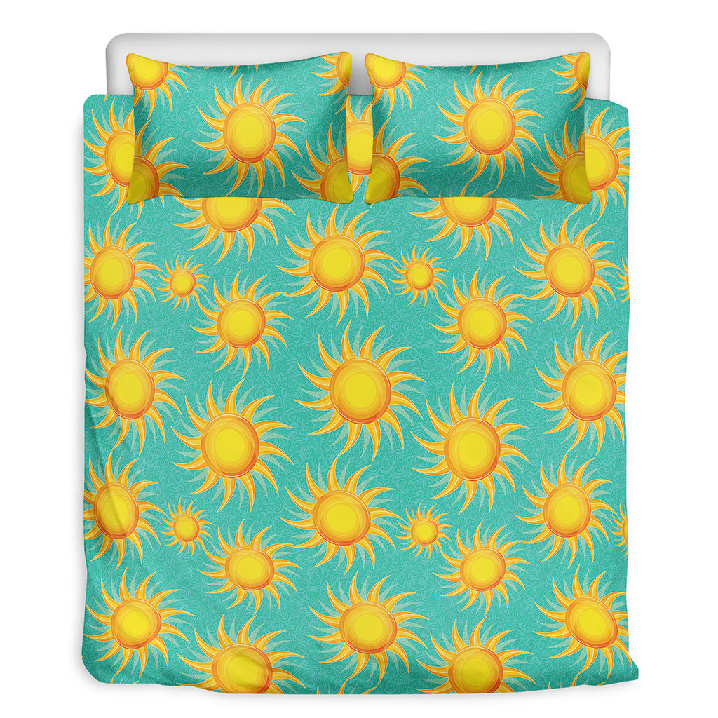 Shiny Sun Pattern Print Duvet Cover Bedding Set