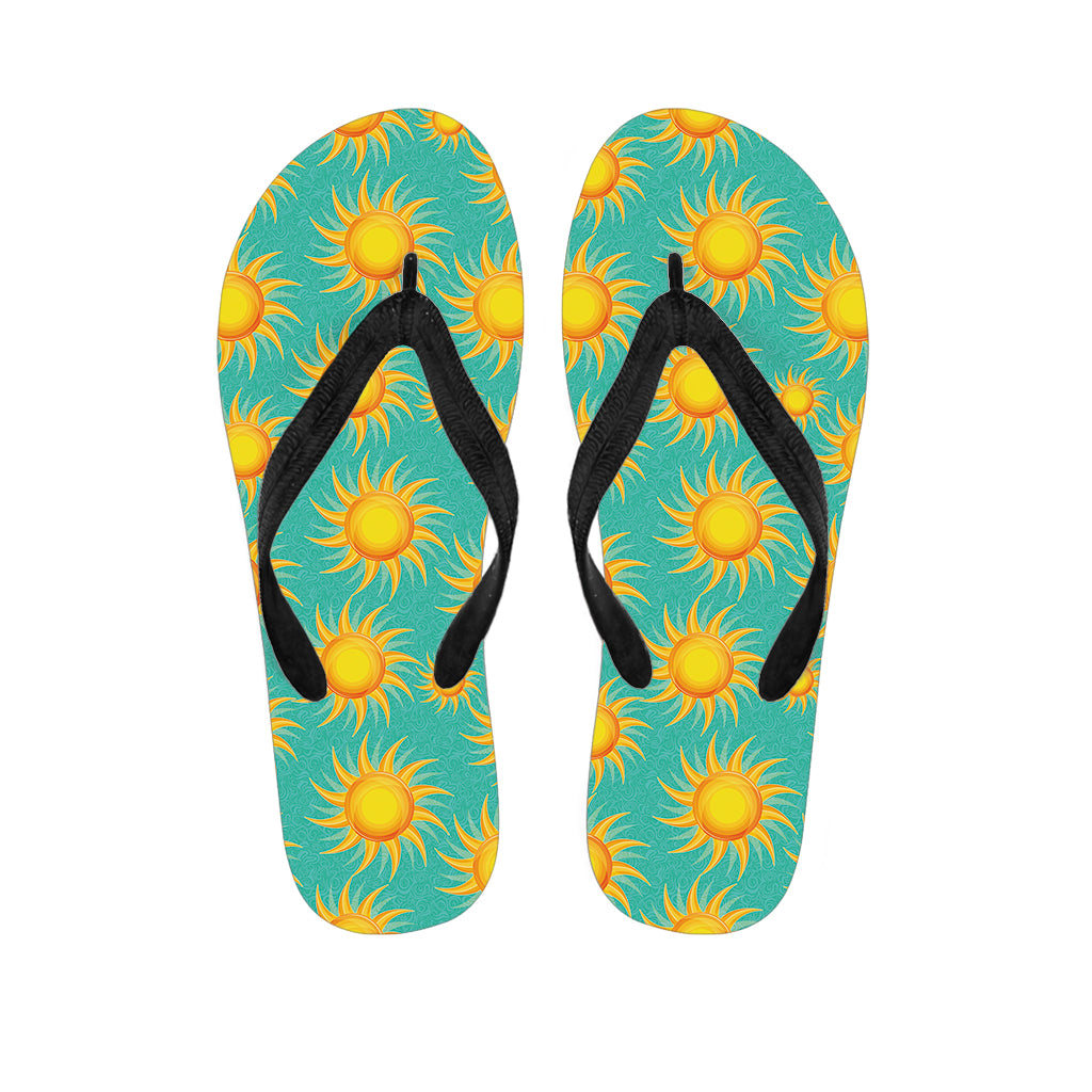 Shiny Sun Pattern Print Flip Flops
