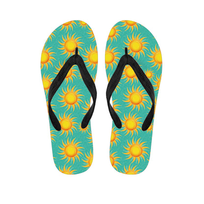 Shiny Sun Pattern Print Flip Flops