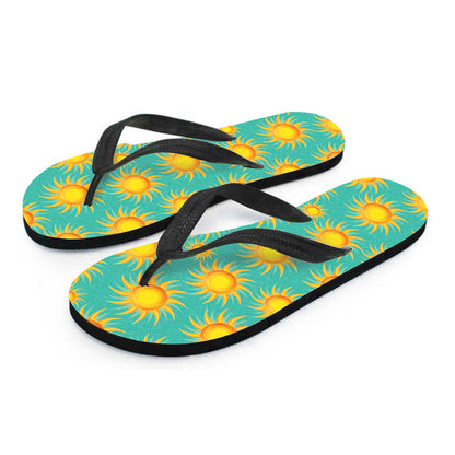 Shiny Sun Pattern Print Flip Flops