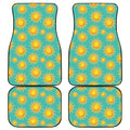 Shiny Sun Pattern Print Front and Back Car Floor Mats