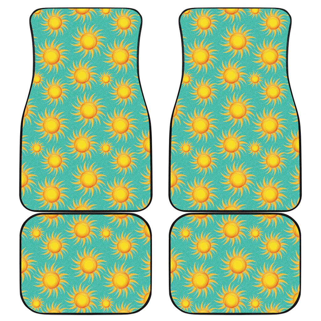 Shiny Sun Pattern Print Front and Back Car Floor Mats