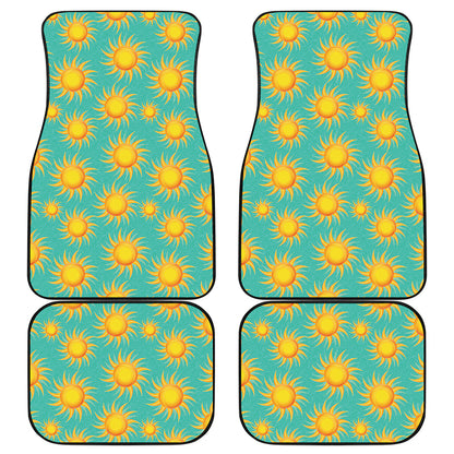 Shiny Sun Pattern Print Front and Back Car Floor Mats