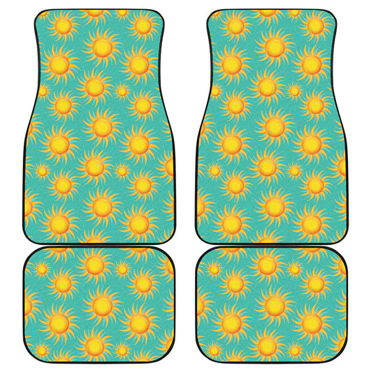Shiny Sun Pattern Print Front and Back Car Floor Mats