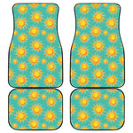 Shiny Sun Pattern Print Front and Back Car Floor Mats
