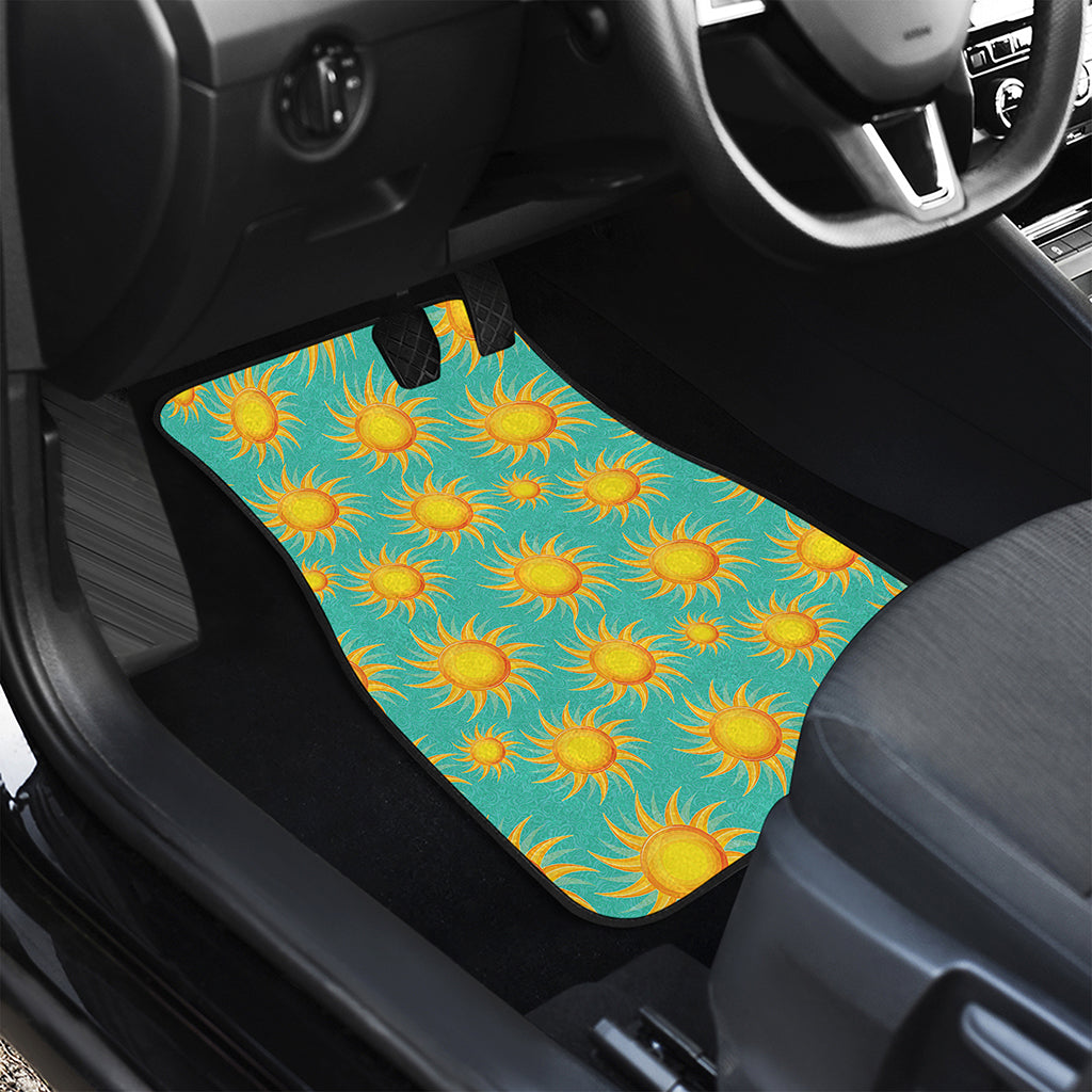 Shiny Sun Pattern Print Front and Back Car Floor Mats