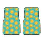 Shiny Sun Pattern Print Front Car Floor Mats