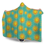 Shiny Sun Pattern Print Hooded Blanket