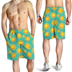 Shiny Sun Pattern Print Men's Shorts