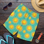 Shiny Sun Pattern Print Men's Shorts