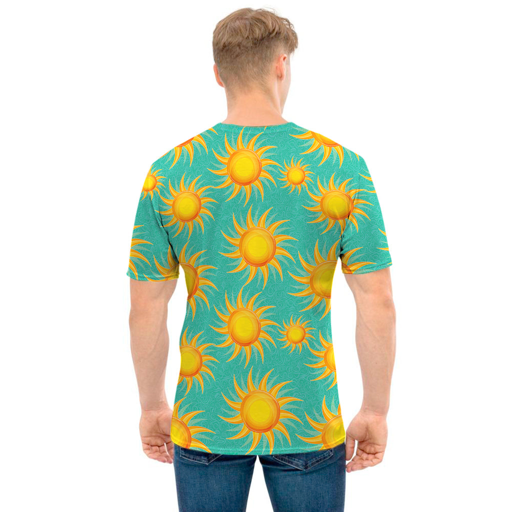 Shiny Sun Pattern Print Men's T-Shirt