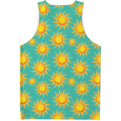 Shiny Sun Pattern Print Men's Tank Top