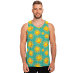 Shiny Sun Pattern Print Men's Tank Top