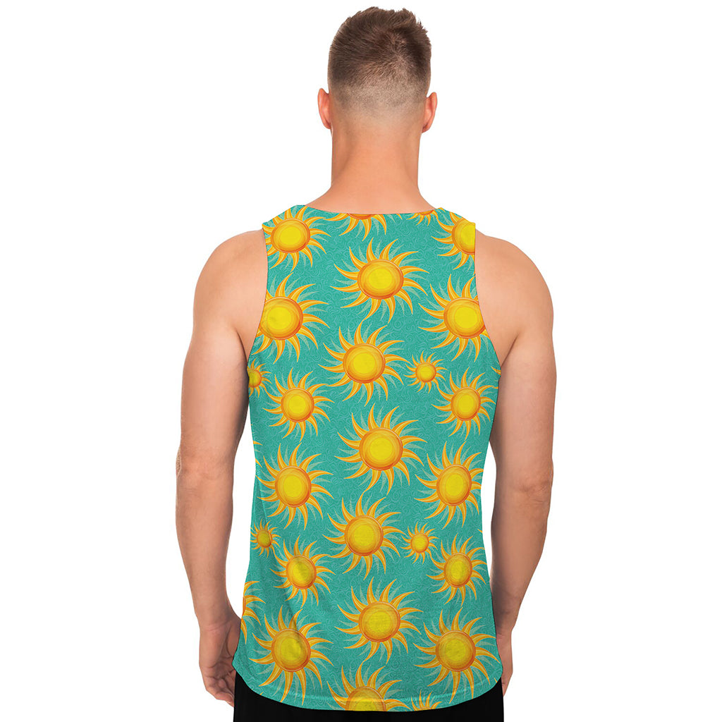 Shiny Sun Pattern Print Men's Tank Top