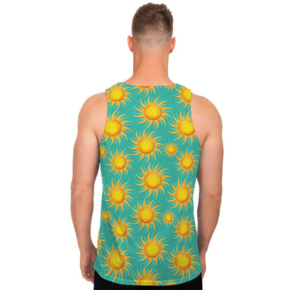 Shiny Sun Pattern Print Men's Tank Top