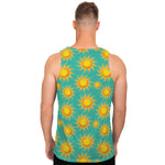 Shiny Sun Pattern Print Men's Tank Top