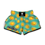 Shiny Sun Pattern Print Muay Thai Boxing Shorts