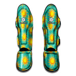Shiny Sun Pattern Print Muay Thai Shin Guard