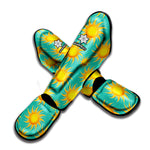 Shiny Sun Pattern Print Muay Thai Shin Guard