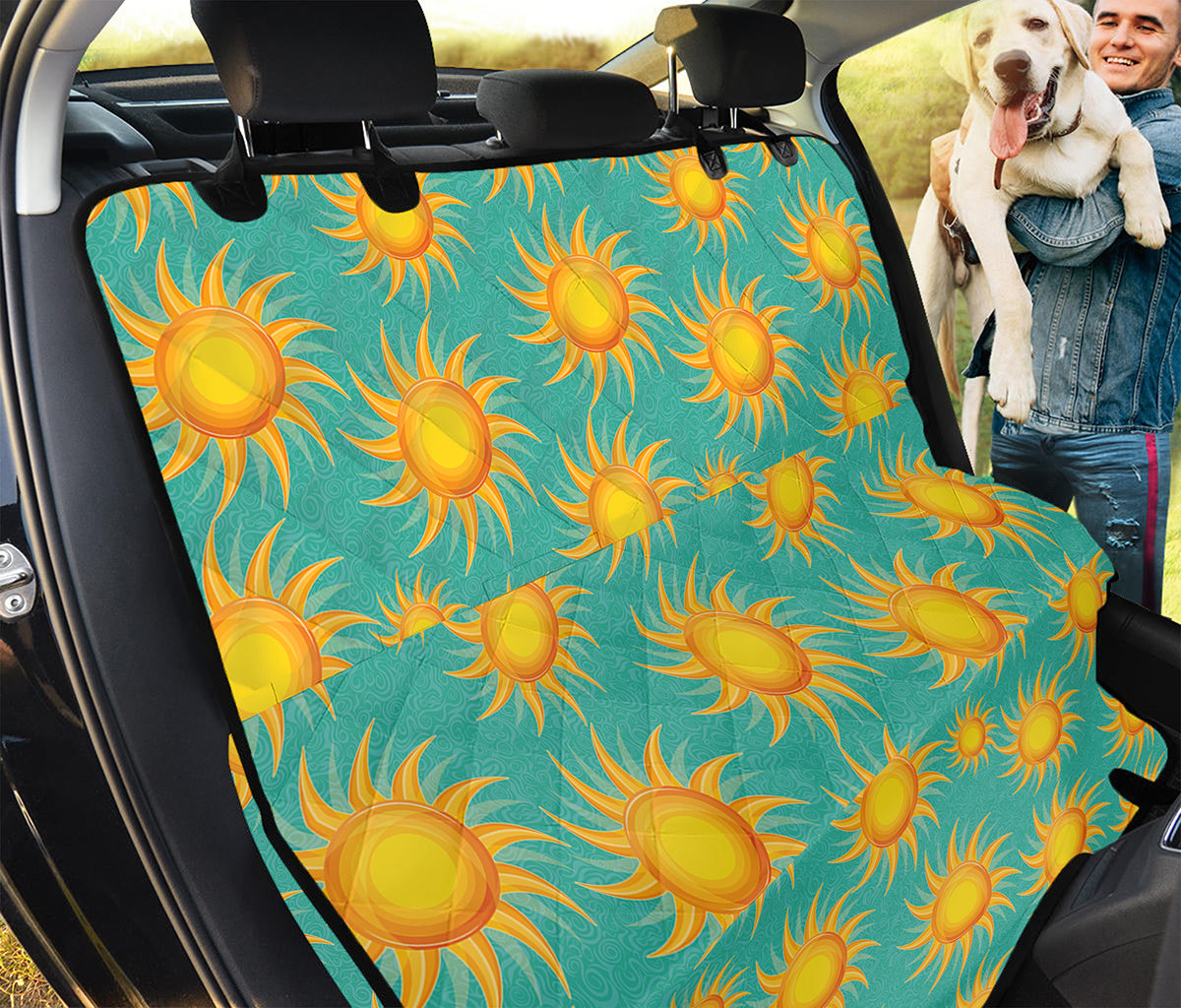 Shiny Sun Pattern Print Pet Car Back Seat Cover